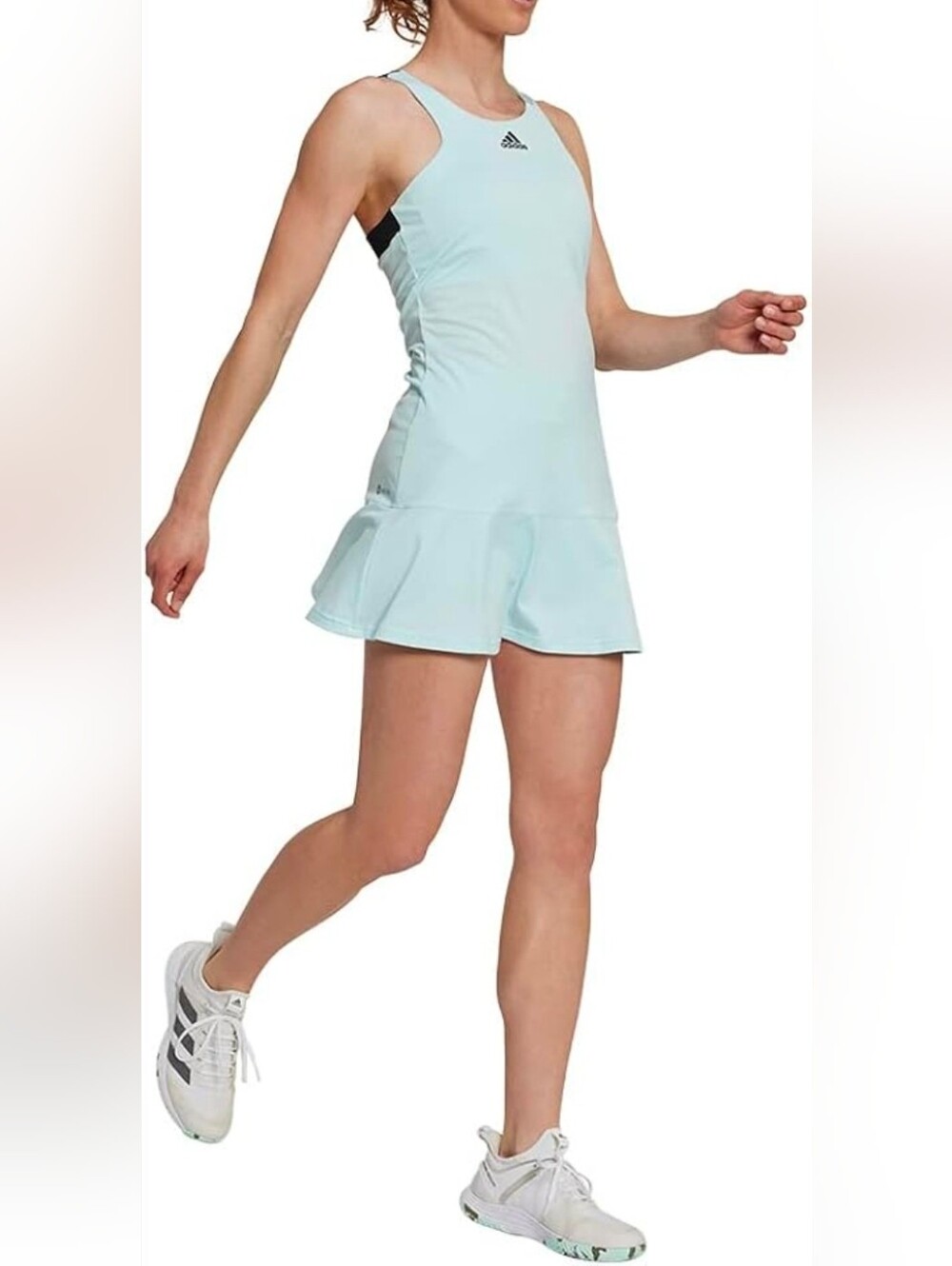 adidas Pale Blue Athletic Tennis Dress with Flared Skirt